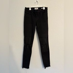 FRAME Black Skinny Denim Ripped 27